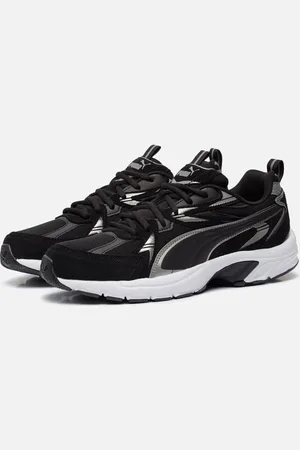PUMA Milenio Tech Suede Unisex Sneakers - Black- Aged Silver-Cool Dark Gray