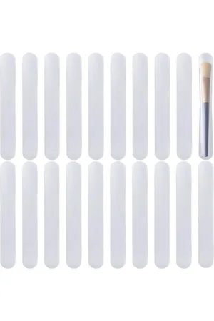 Merkloos Set van 20 EVA Make-up Borstel Beschermers - Witte Organizer Draagtas voor Vrouwen - Reis Handtas Opslag - 18.5x2.5cm