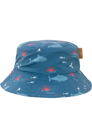 Fresk UV Bucket Hat voor Kinderen - 74/80 - Dubbelzijdige Zonnehoed - Beschermende Reishoed - Hoofdbescherming - - Shark