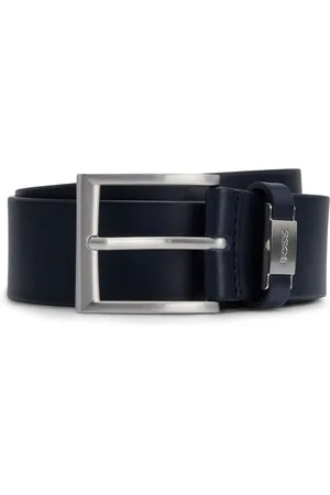 HUGO BOSS Leren Riem Connio Leather Belt W120 Donkerblauw