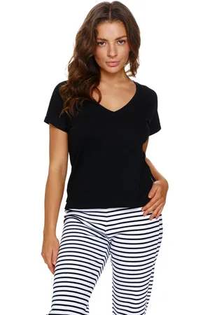 Doctor Nap Pyjama Dames Viscose Katoen Korte Mouw Lange Broek Stripes PM.7243 40 / L