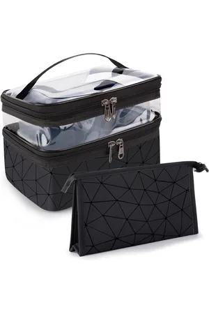 Merkloos Makeup Bag Organizer Large Makeup Bag Women Small Professional Makeup Bag Travel Case Teenager Women Black