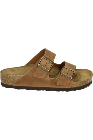 Birkenstock ARIZONA NATURAL LEATHER OILED - Dames slippers - Kleur: