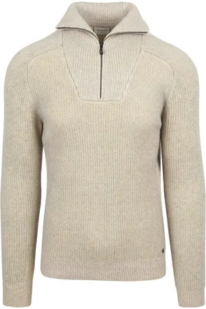 No Excess Gebreide halve rits in tweekleurige wol: Elegantie en comfort gecombineerd