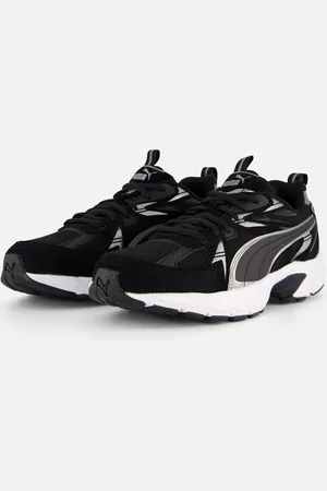 PUMA Milenio Tech Suede Unisex Sneakers - Black- Aged Silver-Cool Dark Gray