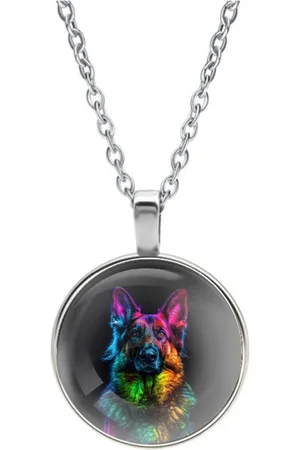 MC Ketting Glas | Close up | Regenboog | Duitse Herder