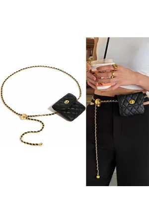 Merkloos 1 stuk - Mini heuptasje voor dames - Heuptas met ketting - Afneembare heuptas - Leren heuptas - Ketting riemen