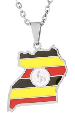 MC Ketting | Oeganda | Kaart | Zilverkleurig | Vlag