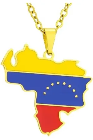 MC Ketting | Venezuela | Kaart | Goudkleurig | Vlag