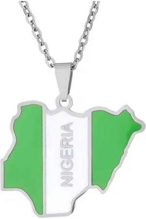 MC Ketting | Nigeria | Kaart | Zilverkleurig | Vlag