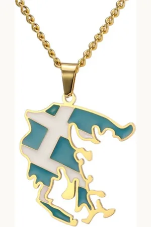 MC Ketting | Griekenland | Kaart | Goudkleurig | Vlag