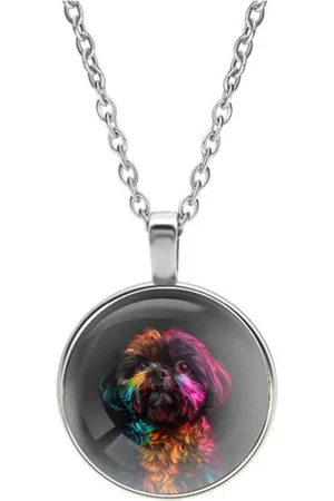 MC Ketting Glas | Close up | Regenboog | Shih Tzu