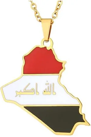 MC Ketting | Irak | Kaart | Goudkleurig | Vlag