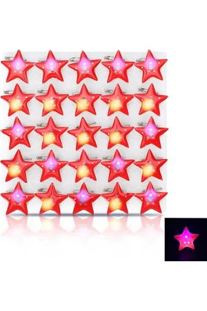 Merkloos LED Broche Pin met Knipperlicht - Set van 25 - Ster Ontwerp voor Valentijnsdag, Kerst, Bruiloft, Verjaardagsfeestje - Geschenken