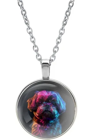MC Ketting Glas | Close up | Regenboog | Shih Tzu