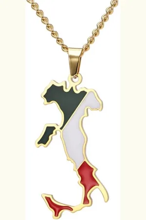 MC Ketting | Italië | Kaart | Goudkleurig | Vlag