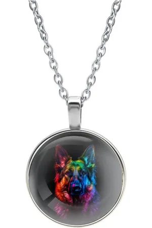 MC Ketting Glas | Close up | Regenboog | Duitse Herder