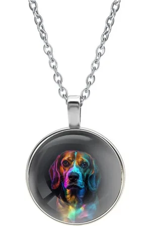 MC Ketting Glas | Close up | Regenboog | Beagle