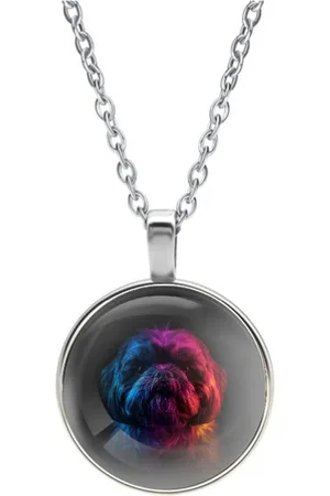 MC Ketting Glas | Close up | Regenboog | Shih Tzu