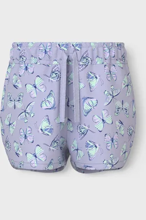 NAME IT Mini meisjes short VIGGA Purple Heather Butterflies Regular Fit
