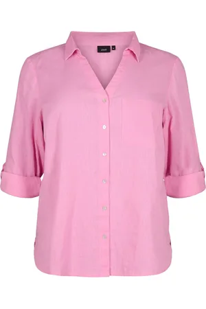 Zizzi VFLEX, 3/4, SHIRT Dames Blouse - Pink