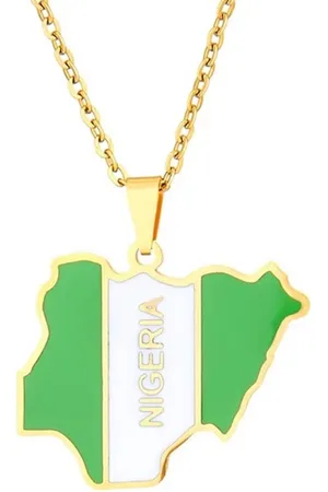 MC Ketting | Nigeria | Kaart | Goudkleurig | Vlag