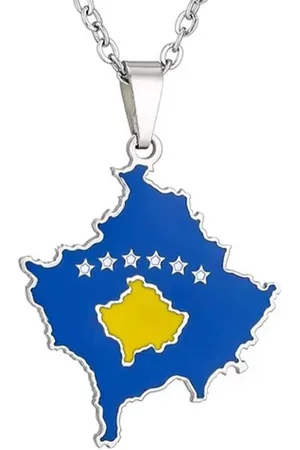 MC Ketting | Kosovo | Kaart | Zilverkleurig | Vlag