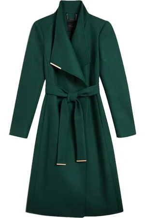 Ted Baker Rose Midi Wool Wrap Coat Shoulder Panels