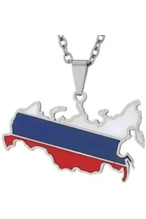 MC Ketting | Rusland | Kaart | Zilverkleurig | Vlag