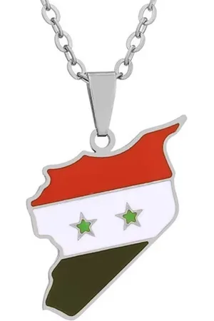 MC Ketting | Syrië | Kaart | Zilverkleurig | Vlag