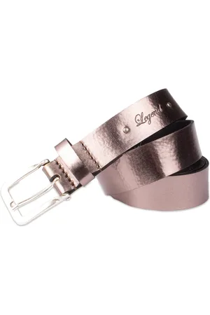 LEGEND Dames - Leren Riem - Metallic Antraciet - 85 cm