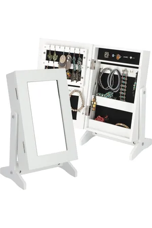 Merkloos Sieradendoos met Spiegel - 21 x 15 x 38,5 cm - Functionele en Elegante Organiser voor Sieraden