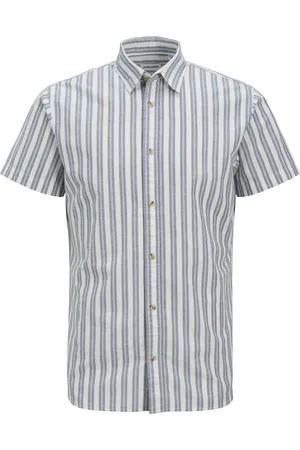 JACK & JONES JACK&JONES PLUS JJJOSHUA OXFORD STRIPE SHIRT S/S PLS Heren Overhemd
