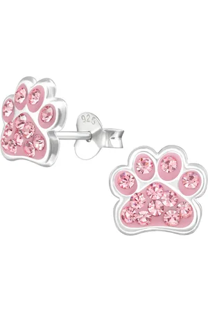 Amanto Kids Oorbellen Faja Pink - 925 Zilver E-Coating - 9x9mm