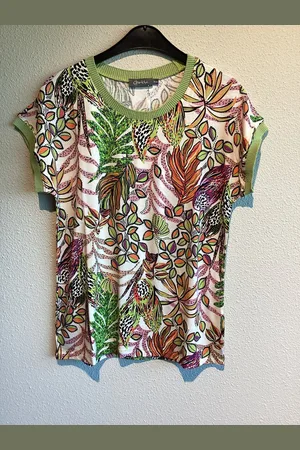 Geisha T-shirt fancy rib AOP