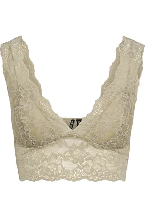 Pieces® Bralette kant - Lace Bra Top - Zwarte dames kanten bh top - - M