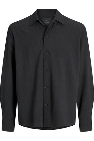 JACK & JONES Overhemd Jprblatrend Jacquard L/s Shirt Styd 12278765 Black Mannen