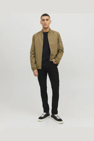 JACK & JONES Basic knit crew neck slim fit - heren pullover katoen met O-hals