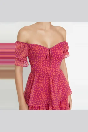 Trendyol Zwarte Bloemenrok, Flounce Skater/Taille-Opening, Chiffon Mini Gevoerde Geweven Jurk Twoss22El2772