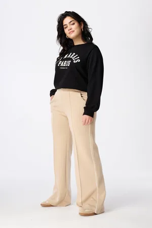 MS Mode Broek Sweatbroek met contrast streep