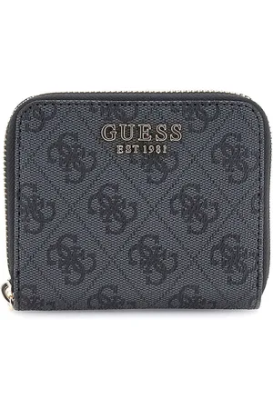 Guess Portemonnee Laurel II SLG Small Zip Around Wallet Donkergrijs
