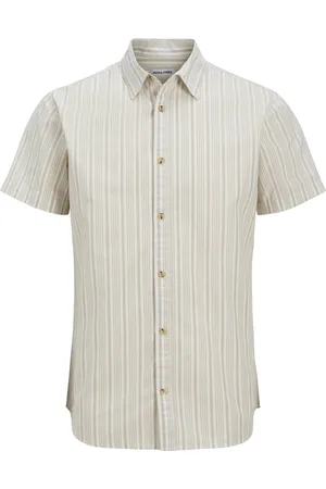 JACK & JONES JACK&JONES PLUS JJJOSHUA OXFORD STRIPE SHIRT S/S PLS Heren Overhemd