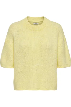 JDY Jacqueline de Yong Trui linea S/s Pullover O-neck Knt 15367237 Pastel Yellow Dames