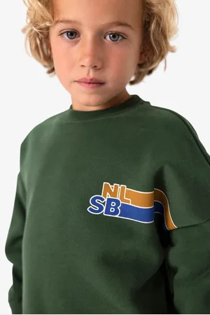 Sissy-Boy Donkergroene sweater met artwork