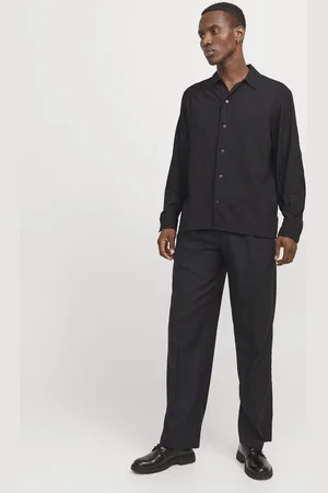 JACK & JONES Overhemd Jprblatrend Jacquard L/s Shirt Styd 12278765 Black Mannen