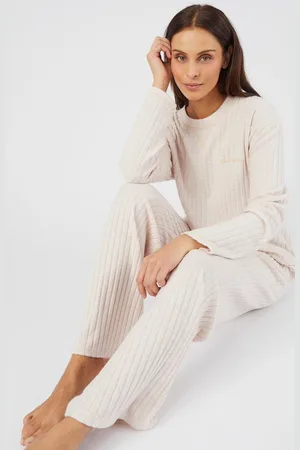 Damart Loungewear set Thermolactyl ribgebreid - Vrouwen - Bruin - 54-56 (XXL)