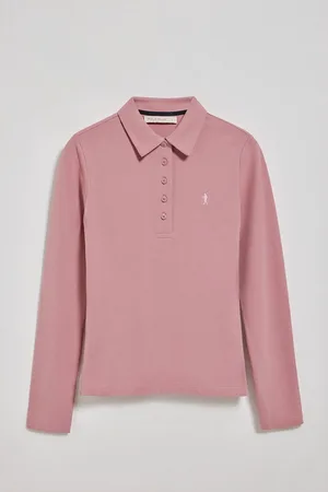 Polo Club® Roze polo "Priyanka" met vijf knopen en geborduurd Rigby Go-logo