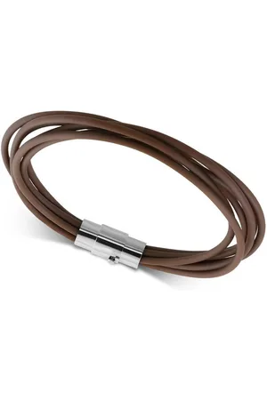 Amanto Armband Ajay Brown - Rubber - 316L Staal - 20cm