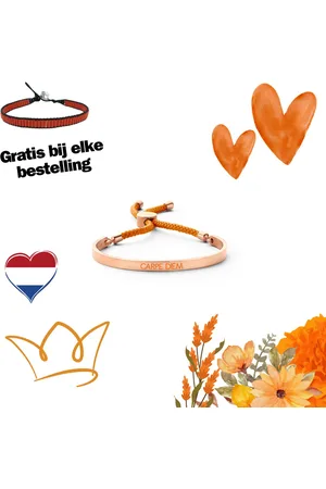 Key Moments 8KM-BC0040 Open Bangle - 5mm - Carpe Diem - Cadeau - Oranje