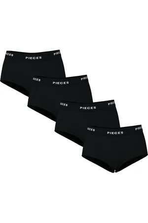 Pieces® 4-Pack Dames shorts - Solid - Katoenen dames onderbroek - Multipack - Voordeelverpakking - XL